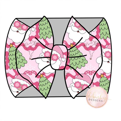 Pretty in Pink Santa headwrap