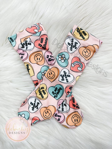 Confirmation hearts knee socks